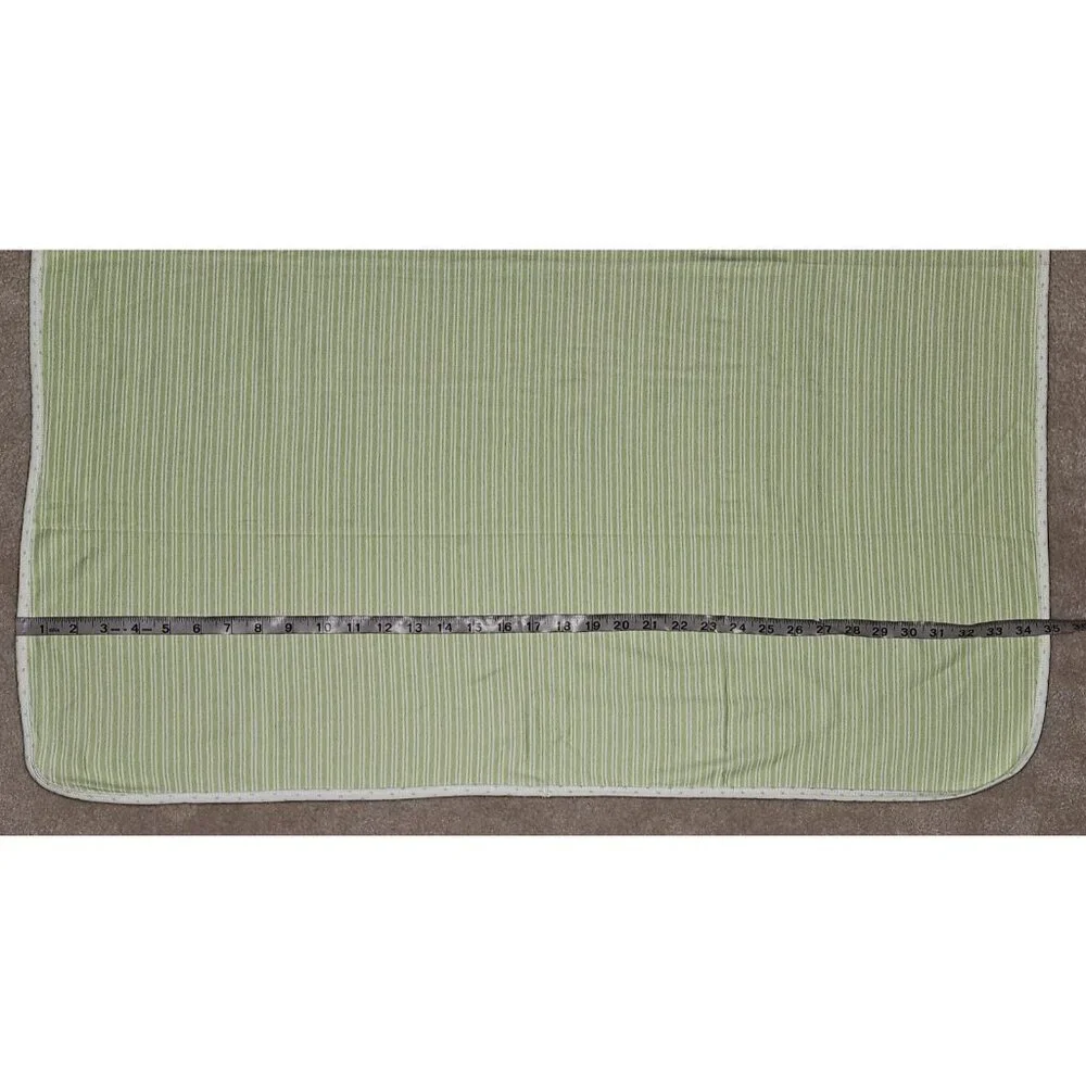 Carter's Star Baby Blanket SWEET BABY Green White Stripes Polka Dots 100% Cotton